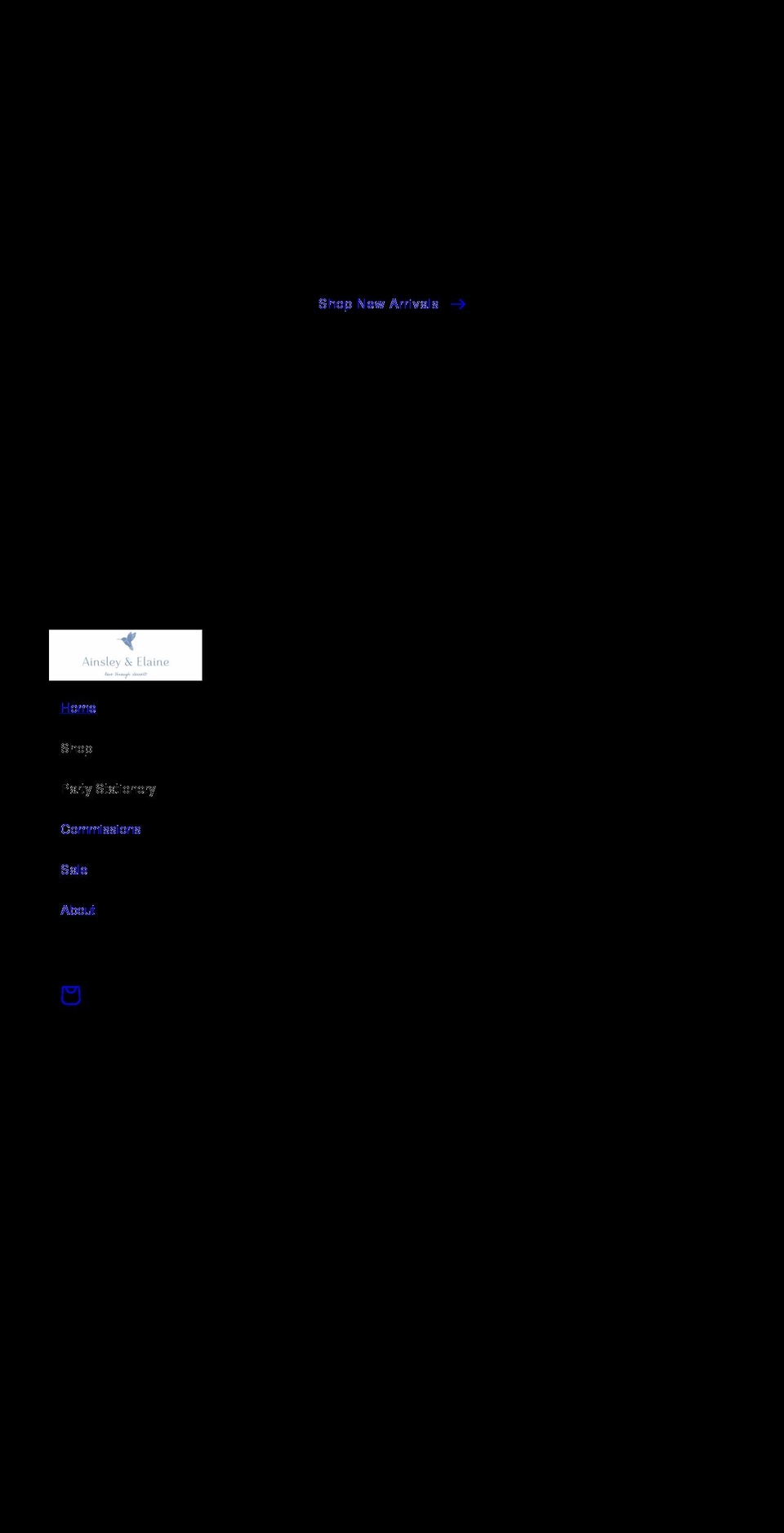 ainsleyandelaine.com shopify website screenshot