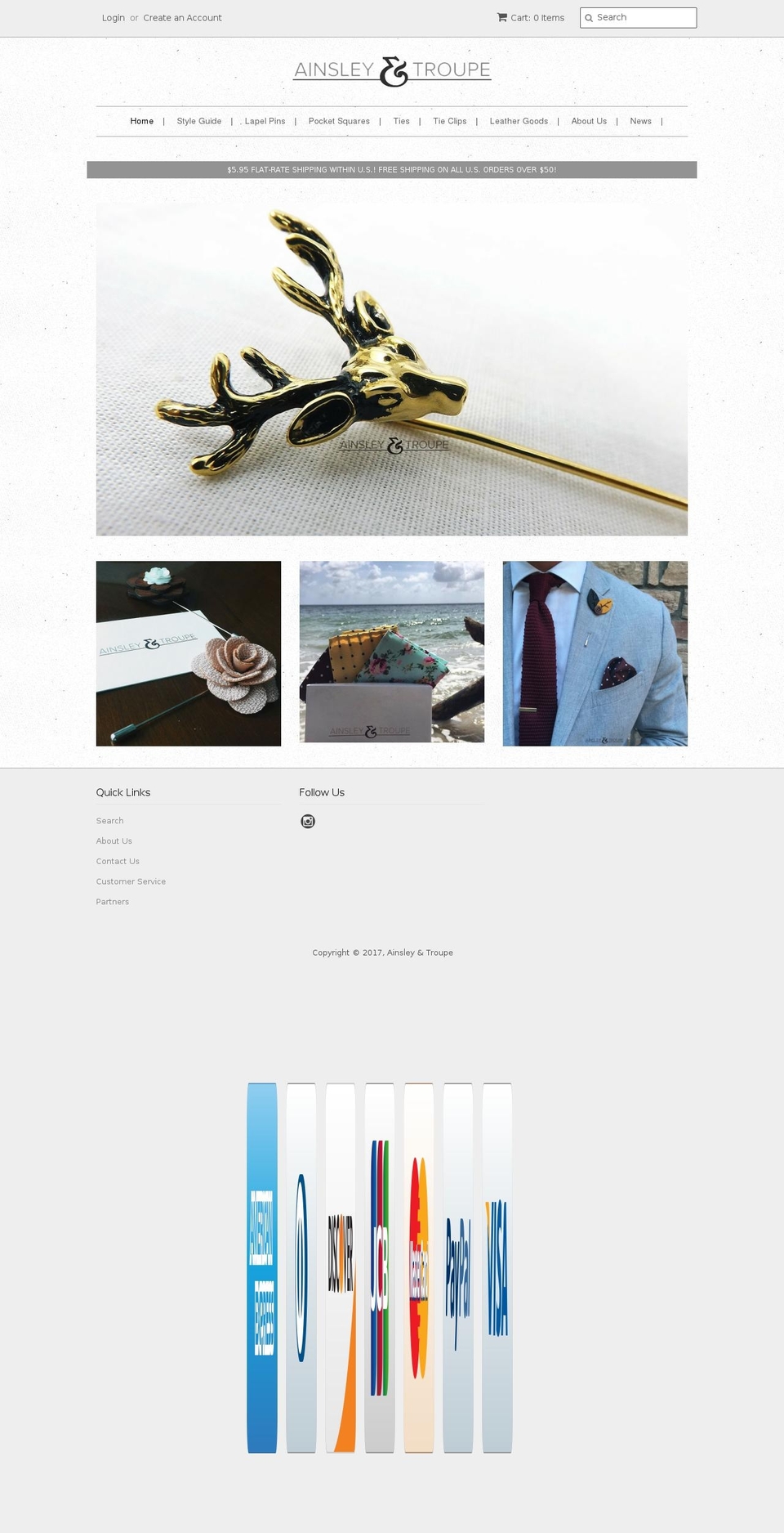 ainsleyandtroupe.com shopify website screenshot
