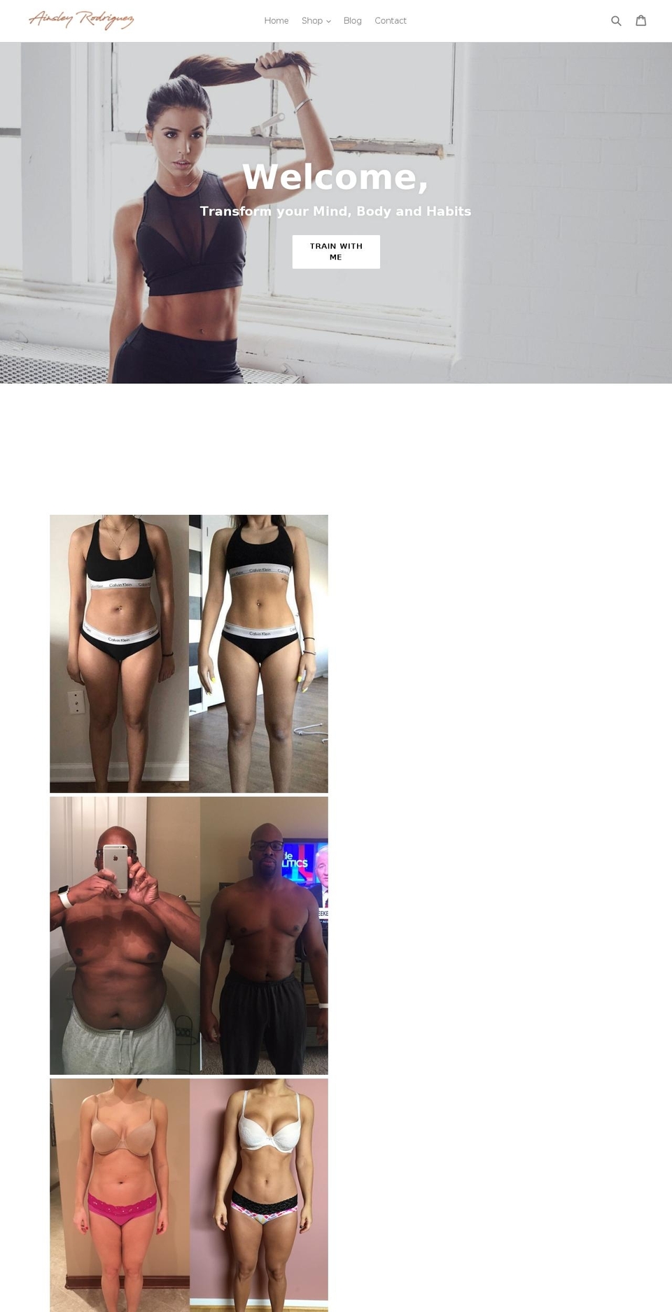 ainsleyrodriguez.com shopify website screenshot