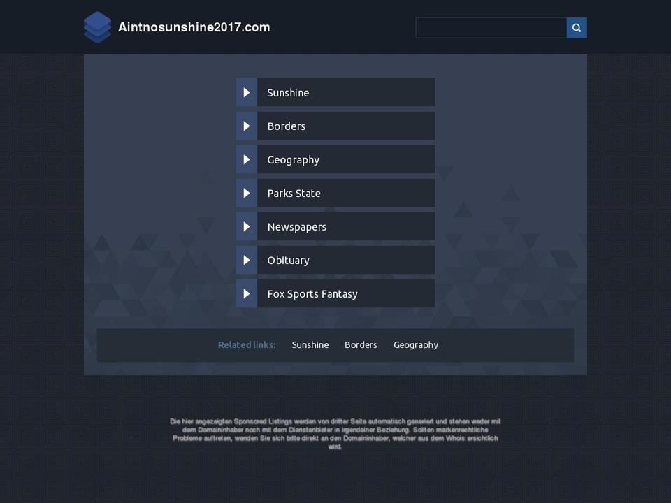 aintnosunshine2017.com shopify website screenshot