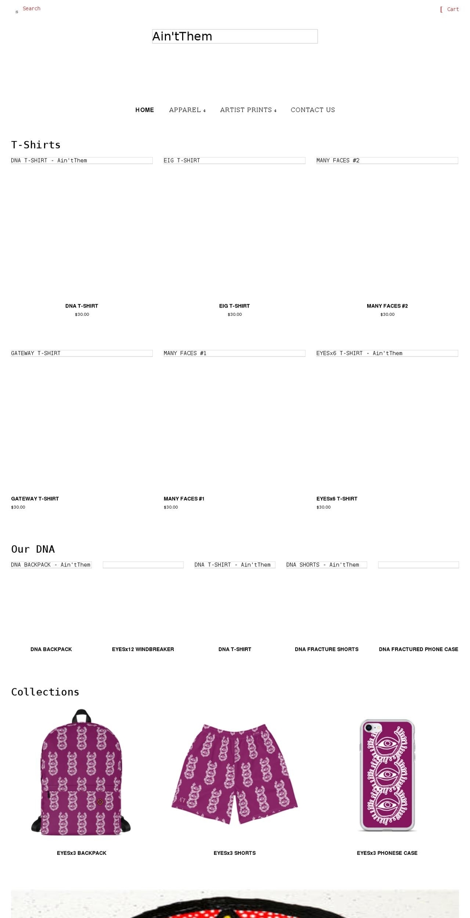 aintthem.com shopify website screenshot