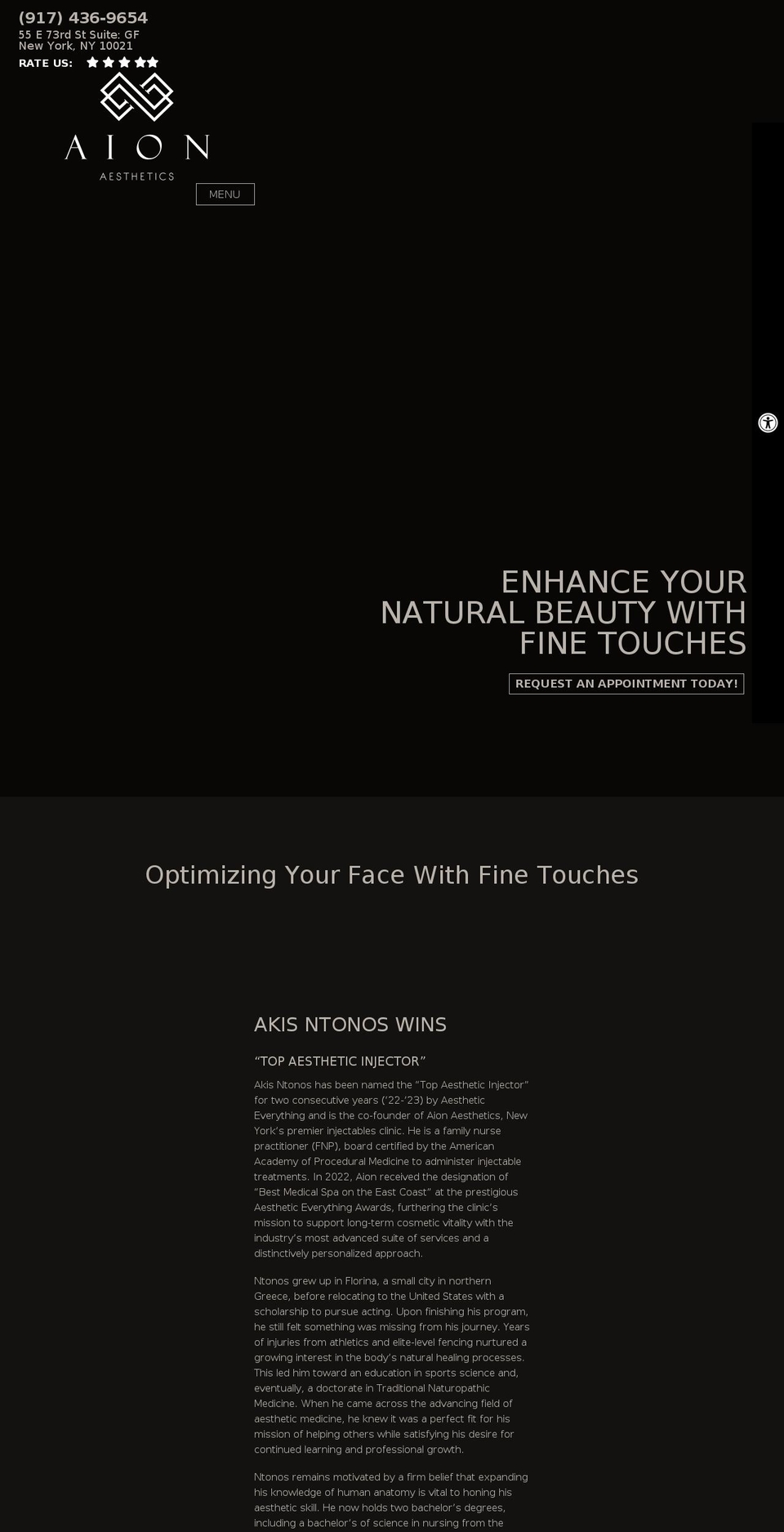 aionnyc.com — Shopify storefront screenshot