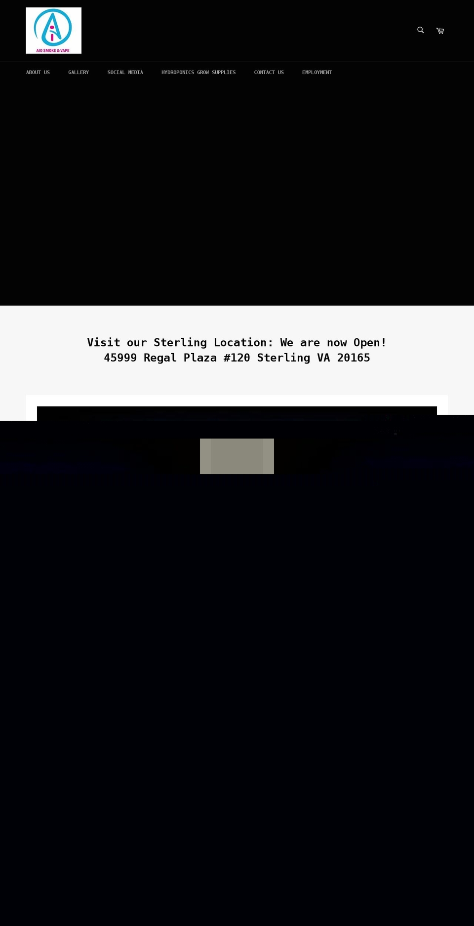 aiosmokeandvape.com shopify website screenshot