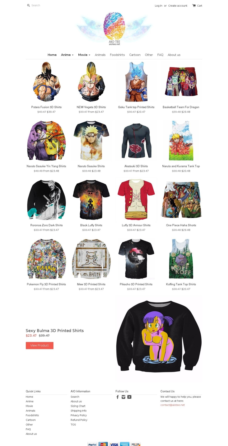 aiotee.com shopify website screenshot
