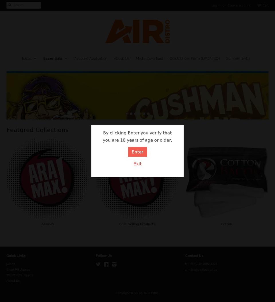 air-distro.com — Shopify storefront screenshot
