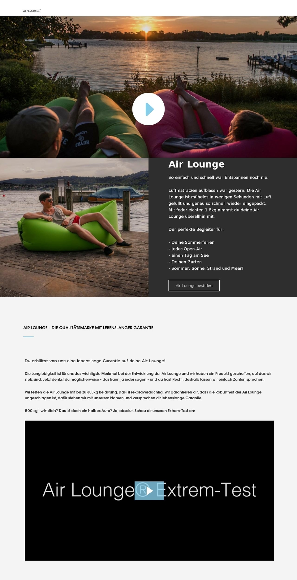 Air Lounge  V. Shopify theme site example air-lounge.ch