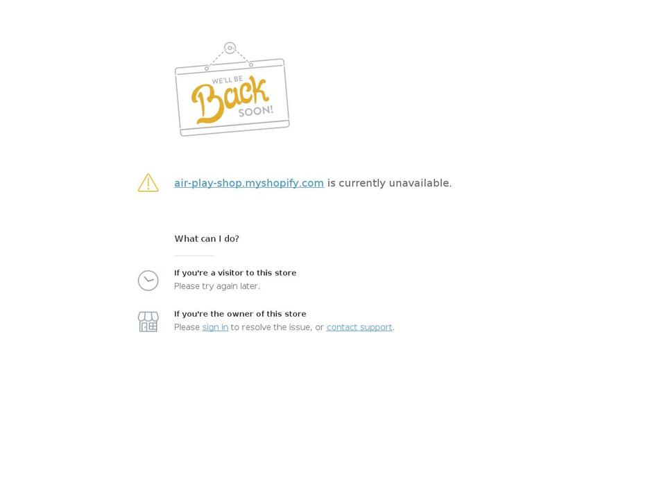 air-play-shop.myshopify.com shopify website screenshot