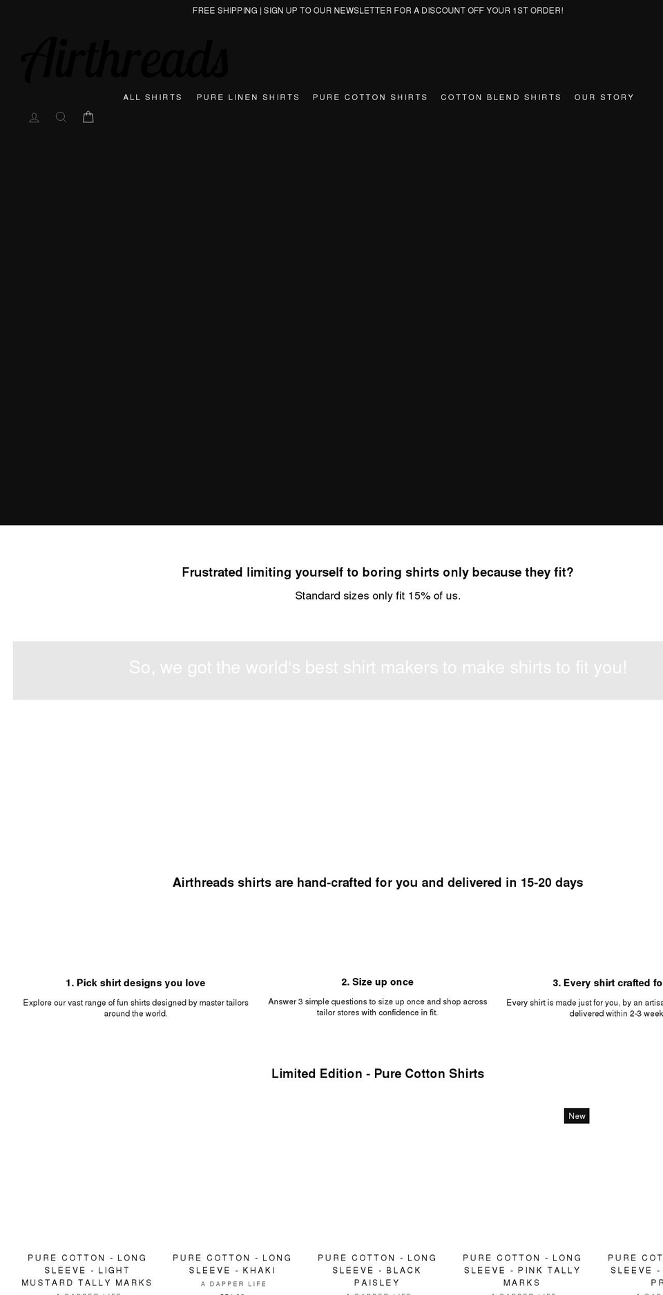 air-threads.com shopify website screenshot