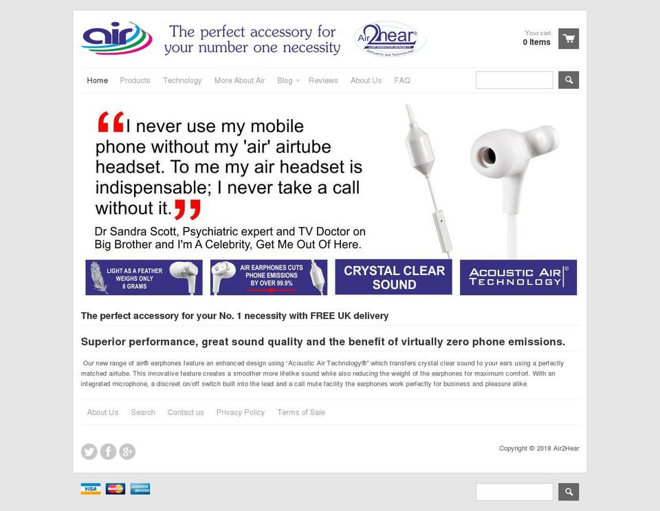 air2hear.com — Shopify storefront screenshot