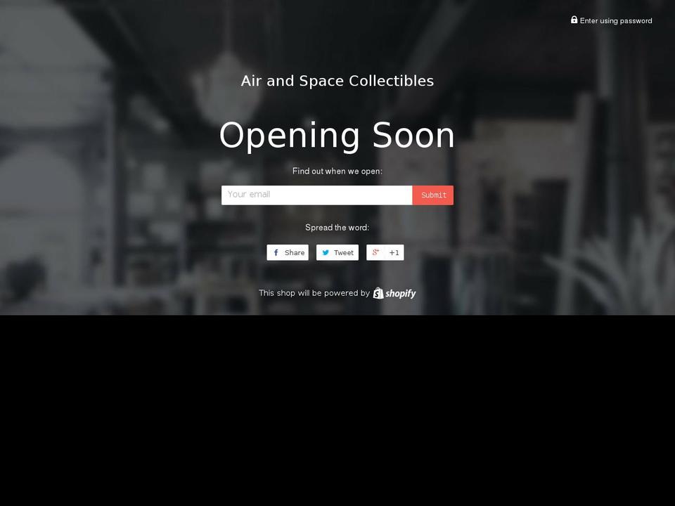 airandspacecollectibles.com shopify website screenshot