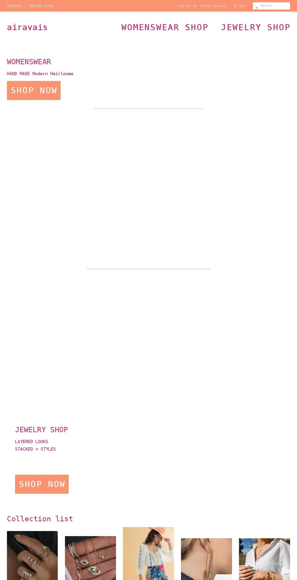 airavais.com shopify website screenshot