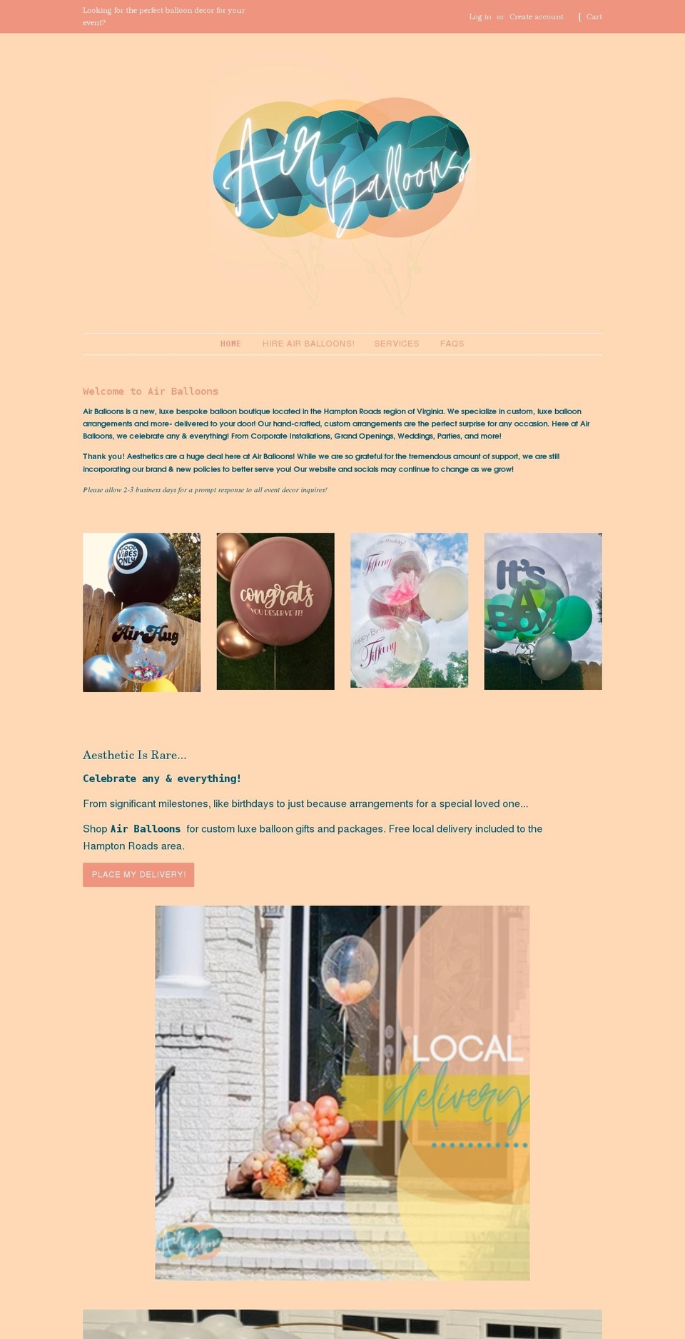 airballoons.shop shopify website screenshot