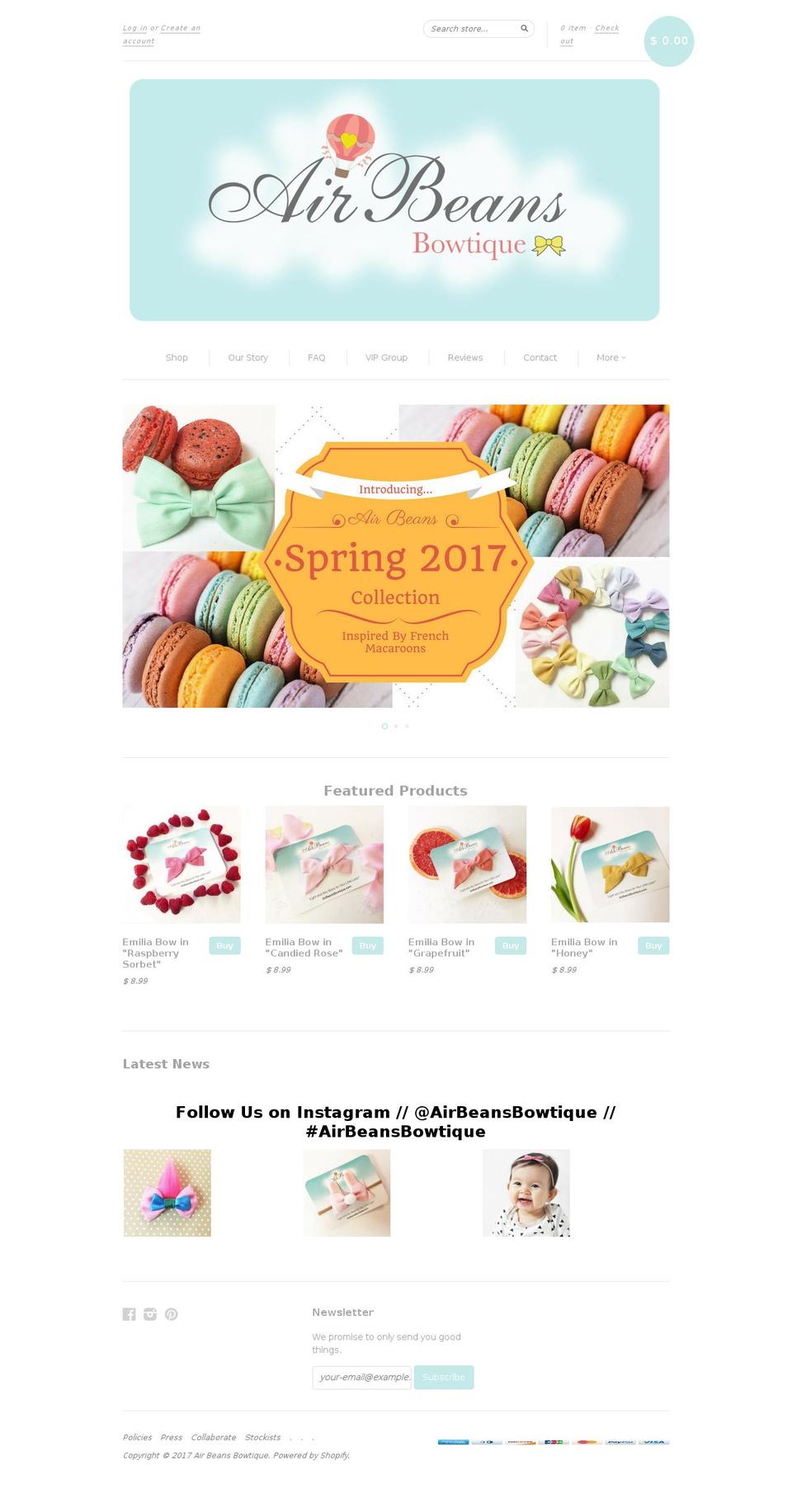 airbeansbowtique.com shopify website screenshot