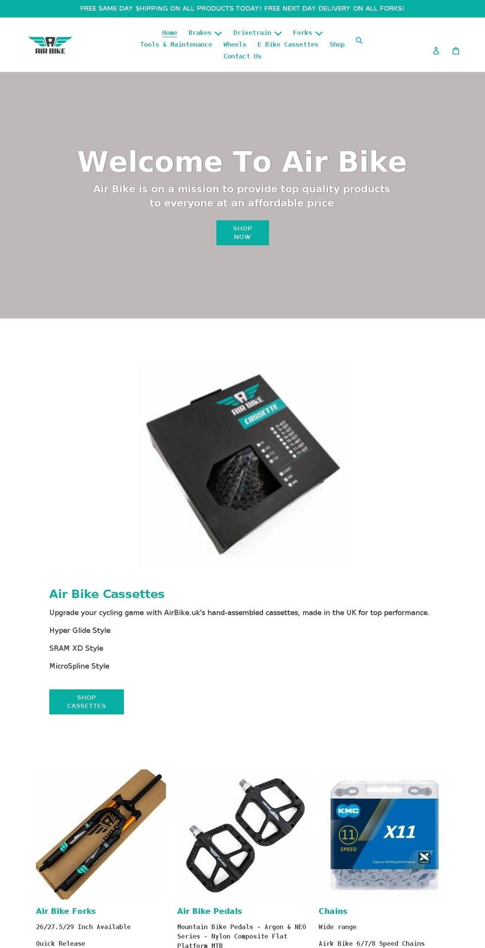 airbike.uk shopify website screenshot