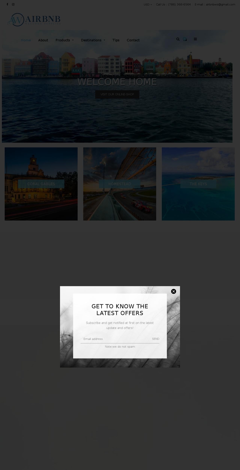 airbnbwelcomesupplies.com — Shopify storefront screenshot