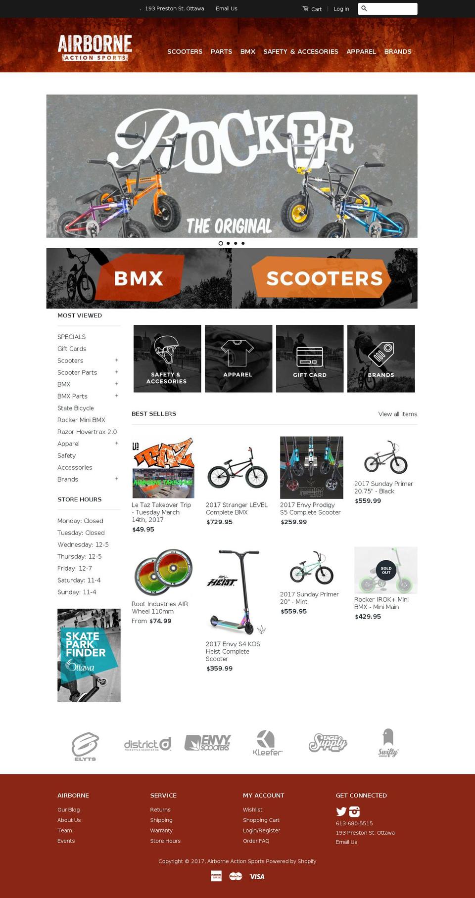 airborneactionsports.com shopify website screenshot