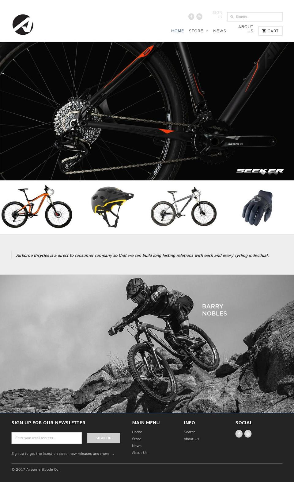 airbornebicycles.com shopify website screenshot