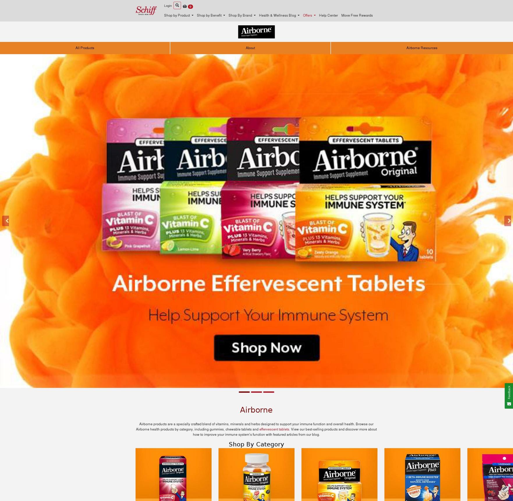 Schiff Vitamins - Updated 8\/3 Shopify theme site example airbornehealth.com