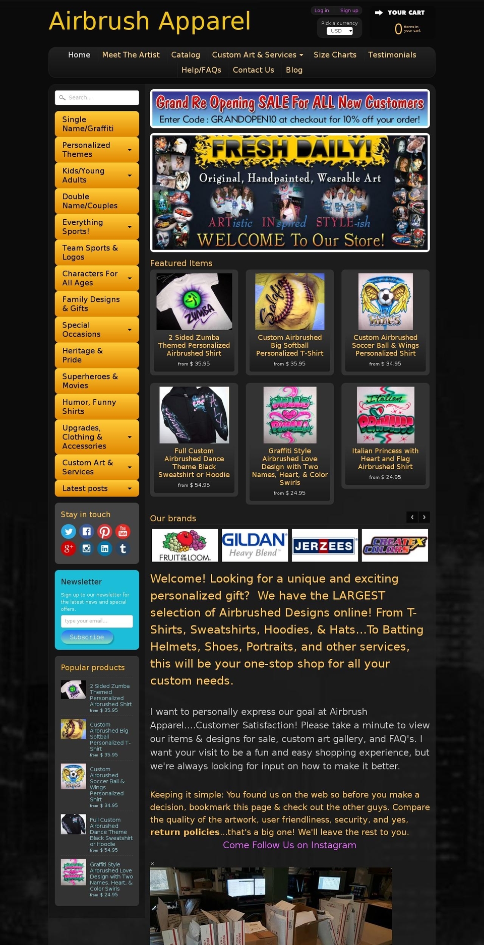 airbrush.school shopify website screenshot
