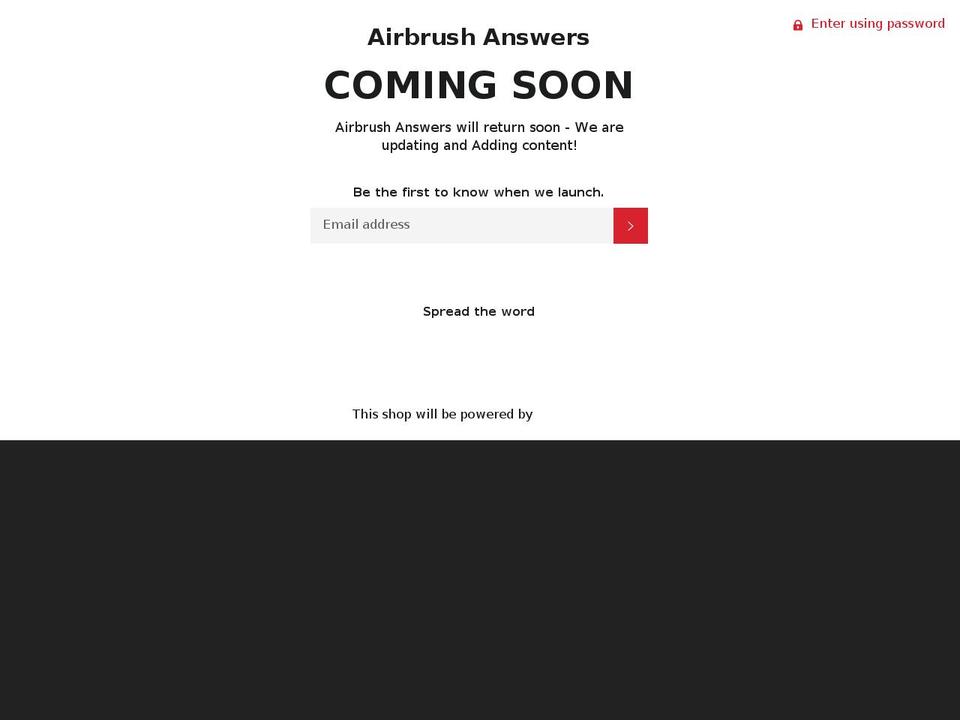airbrushanswers.com shopify website screenshot
