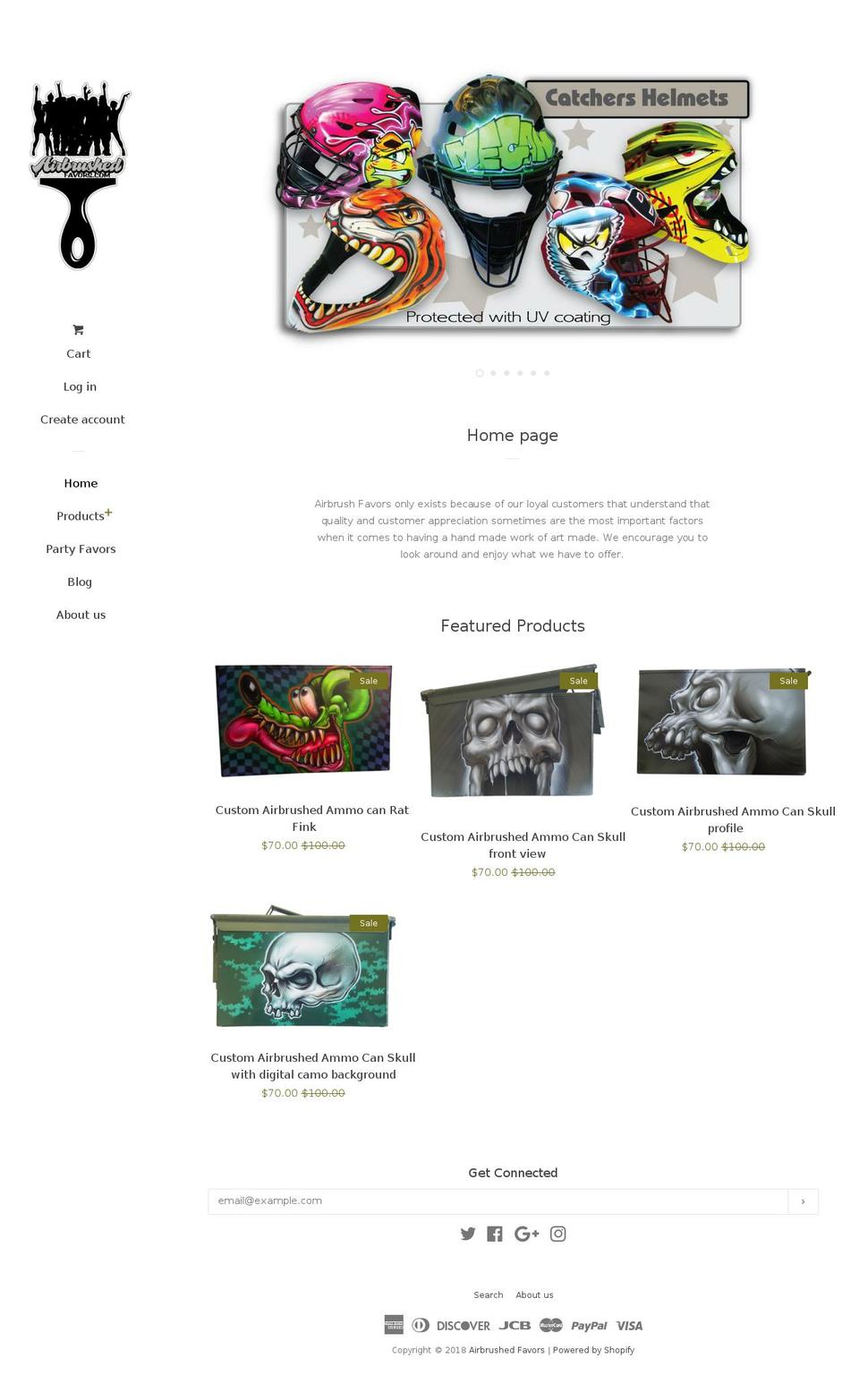 airbrushedfavors.com — Shopify storefront screenshot