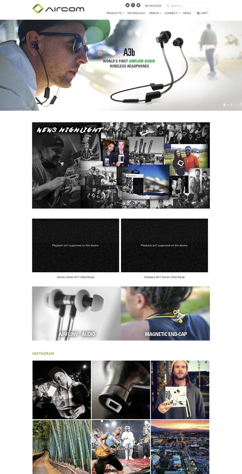 aircomaudio.com shopify website screenshot