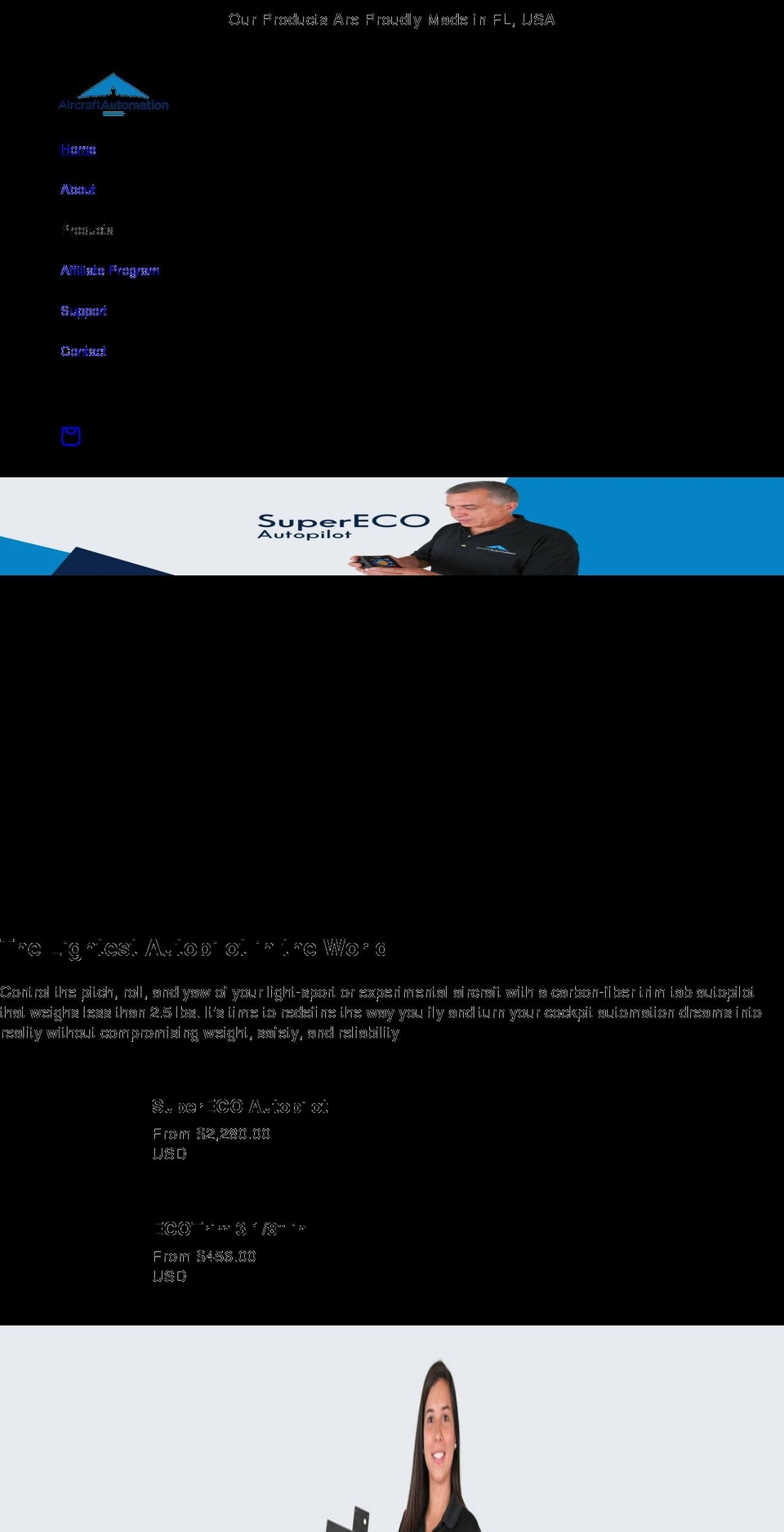 aircraftautomation.com shopify website screenshot