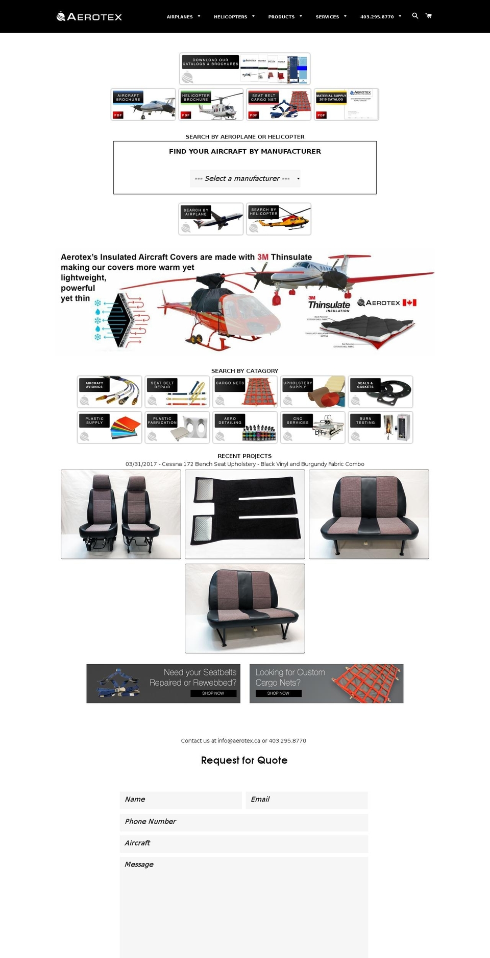 aircraftcovers.ca shopify website screenshot