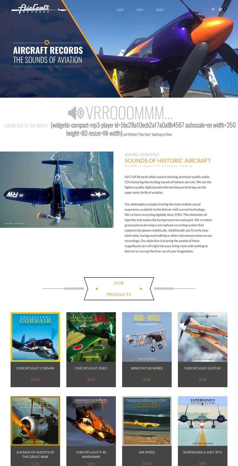 aero-v- Shopify theme site example aircraftrecords.com