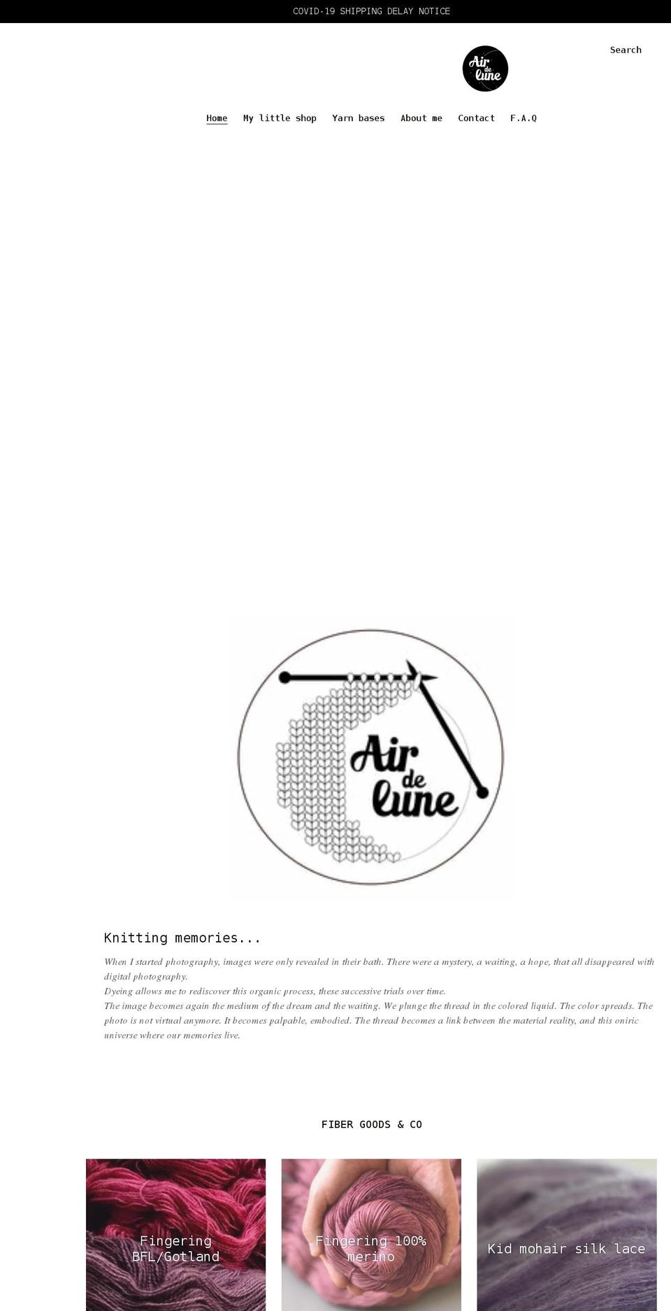 airdelune.com shopify website screenshot