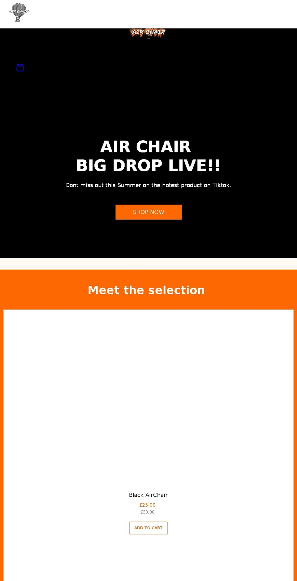 airechair.com shopify website screenshot