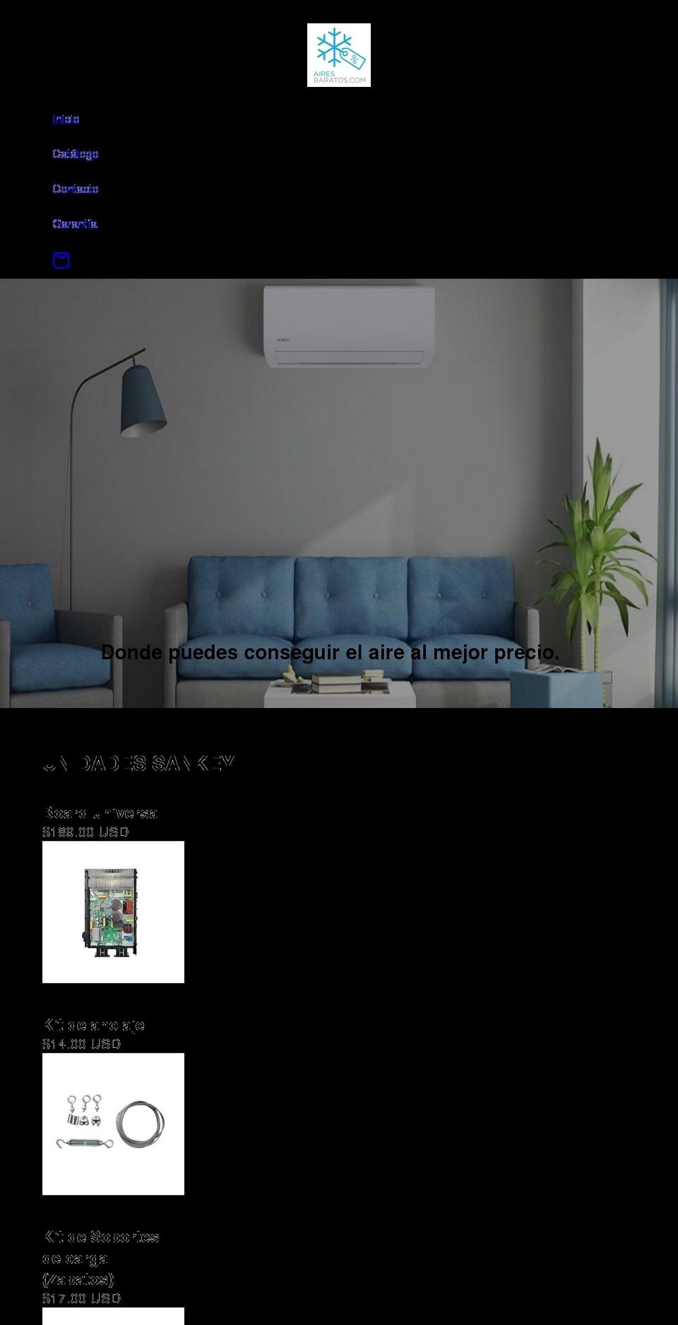 airesbaratos.com shopify website screenshot