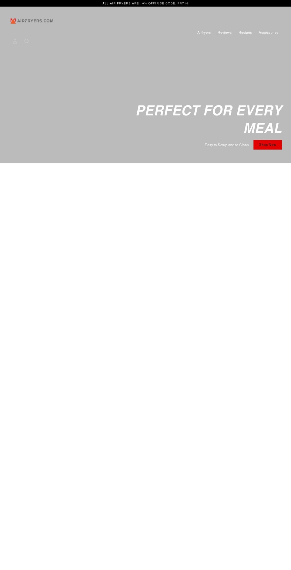 airfryers.com shopify website screenshot