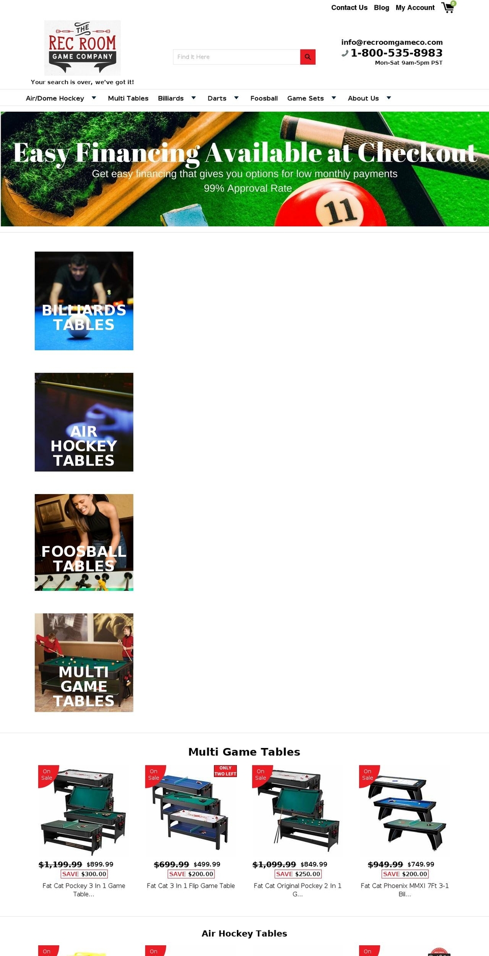 airhockeytablezone.com shopify website screenshot