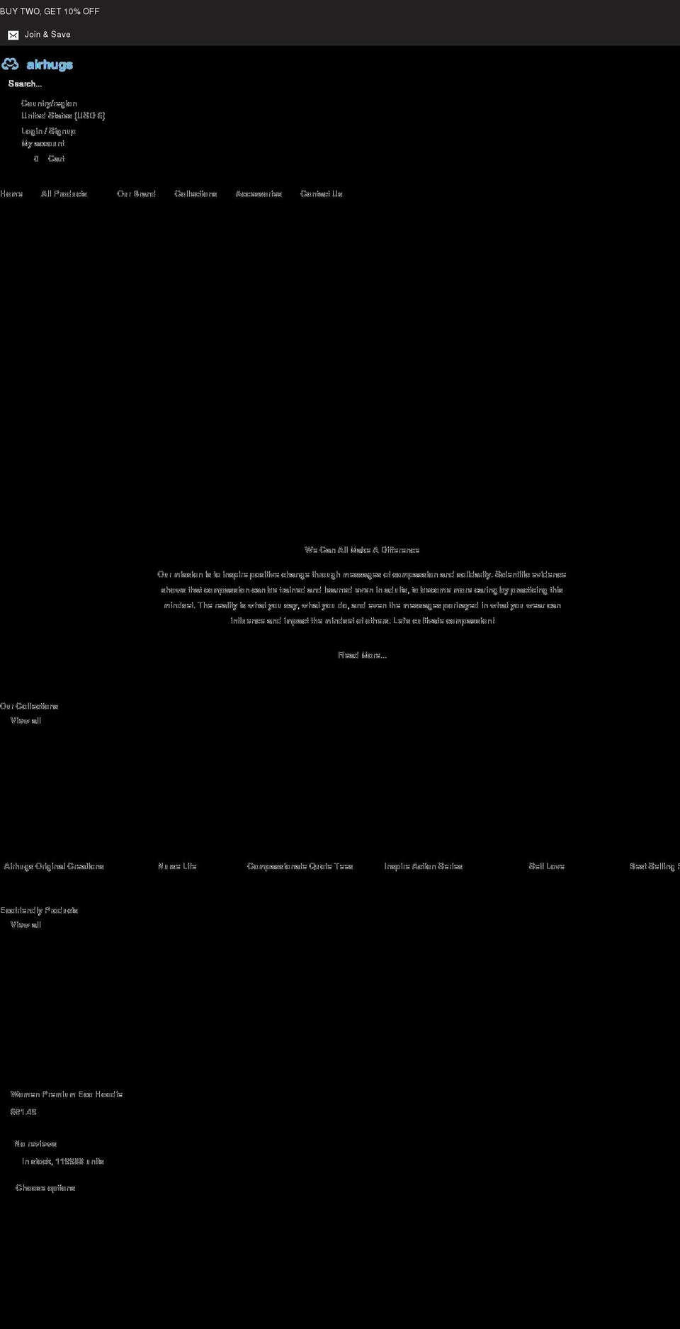 airhugs.com shopify website screenshot