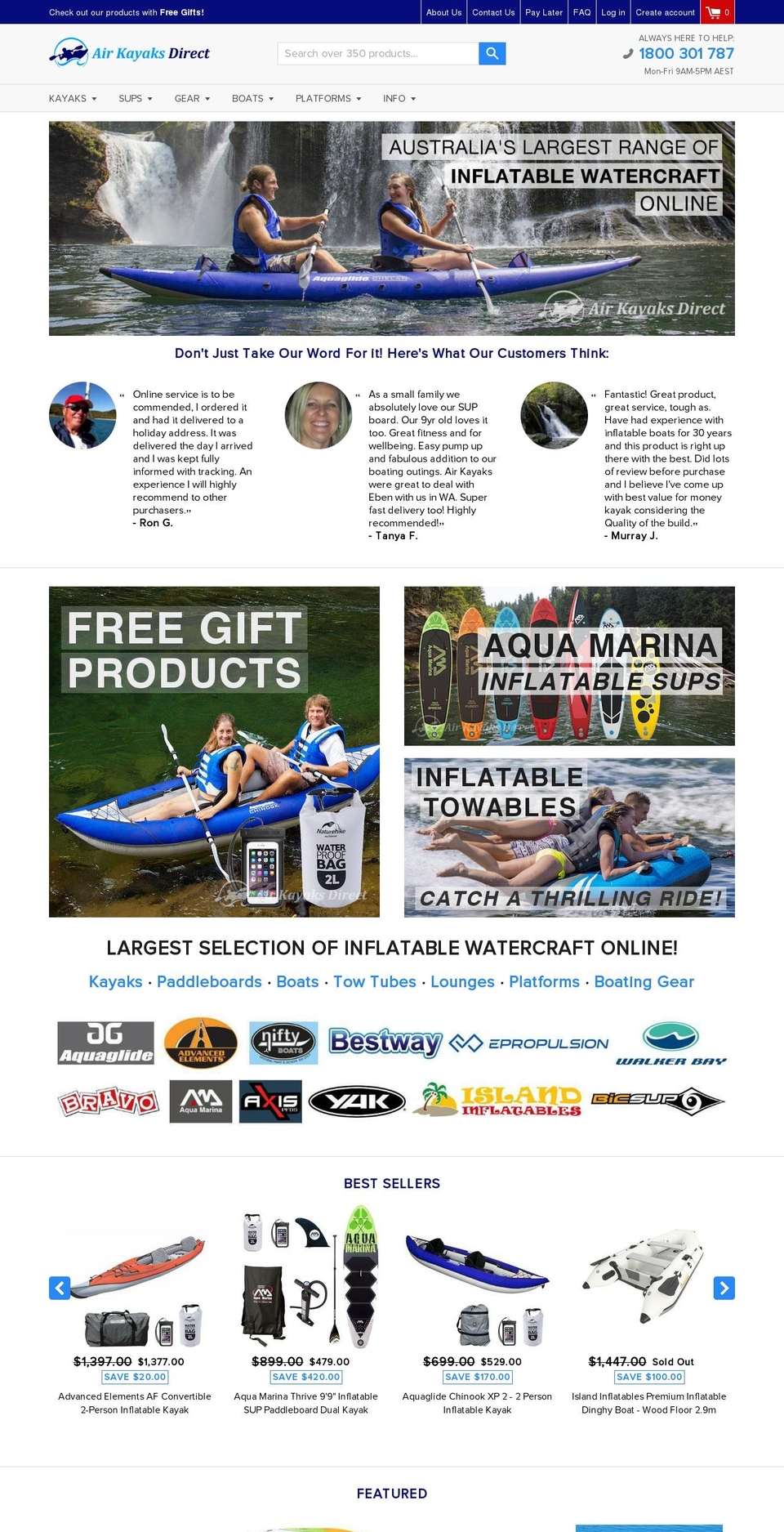 airkayaksdirect.com.au shopify website screenshot