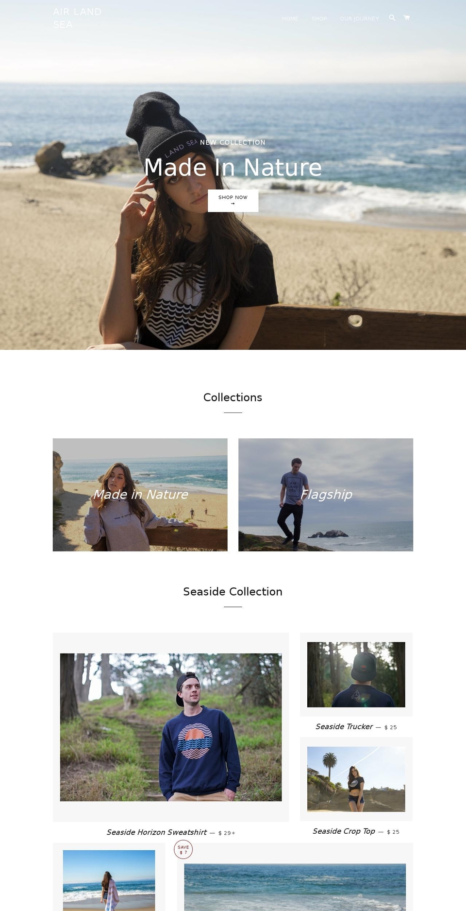 airlandsea.us shopify website screenshot