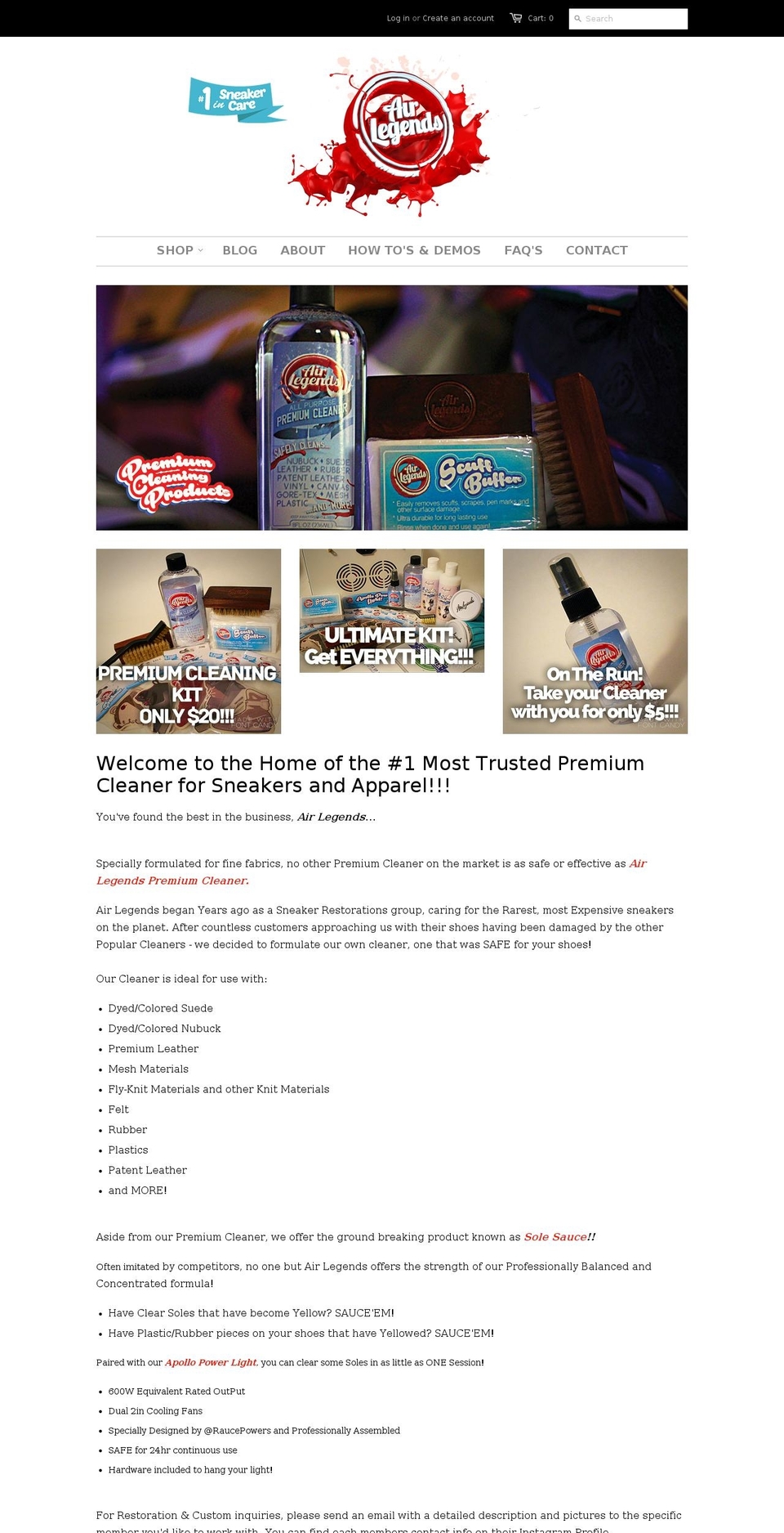 airlegendsla.com shopify website screenshot