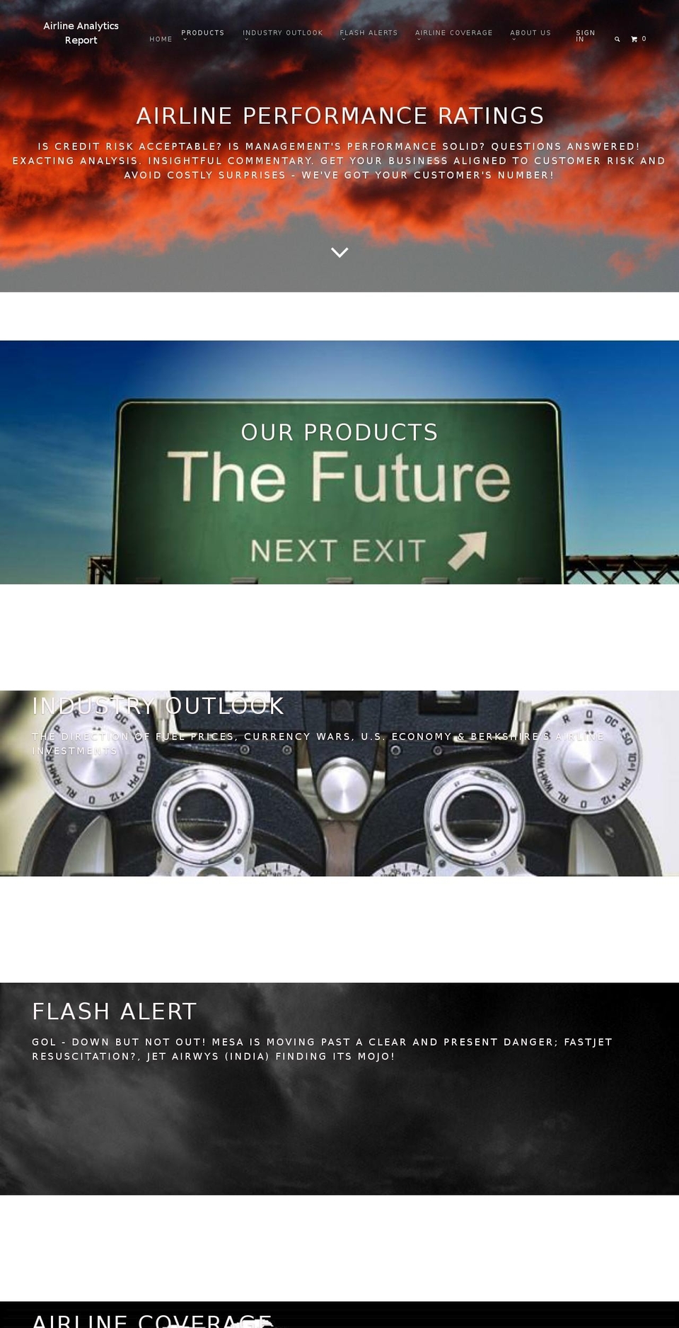 airlineanalyticsreport.com — Shopify storefront screenshot