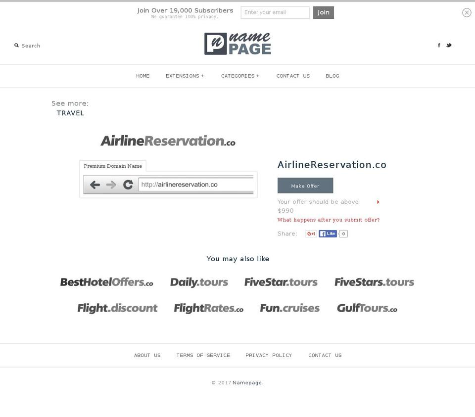 airlinereservation.co shopify website screenshot