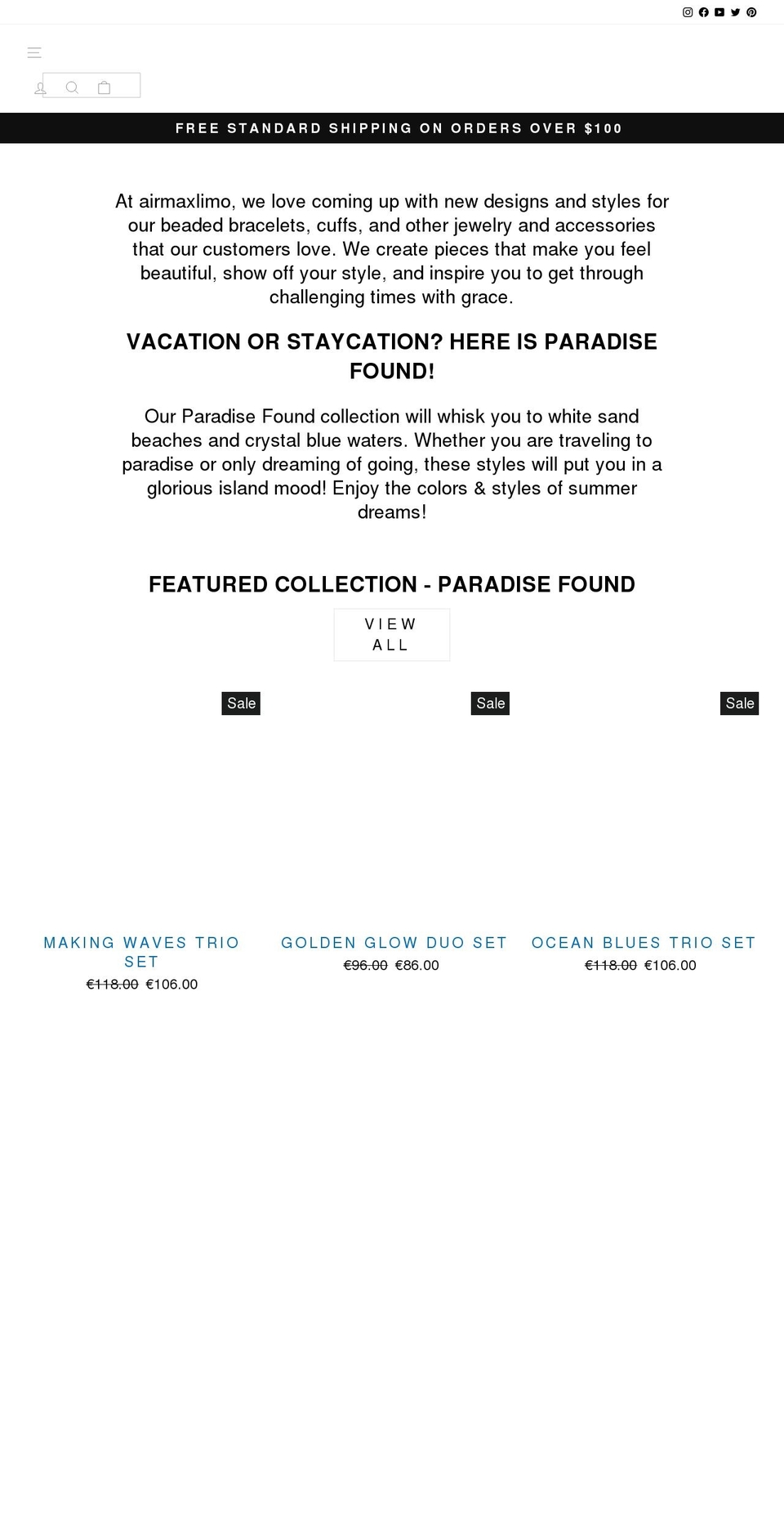 airmaxlimo.com shopify website screenshot