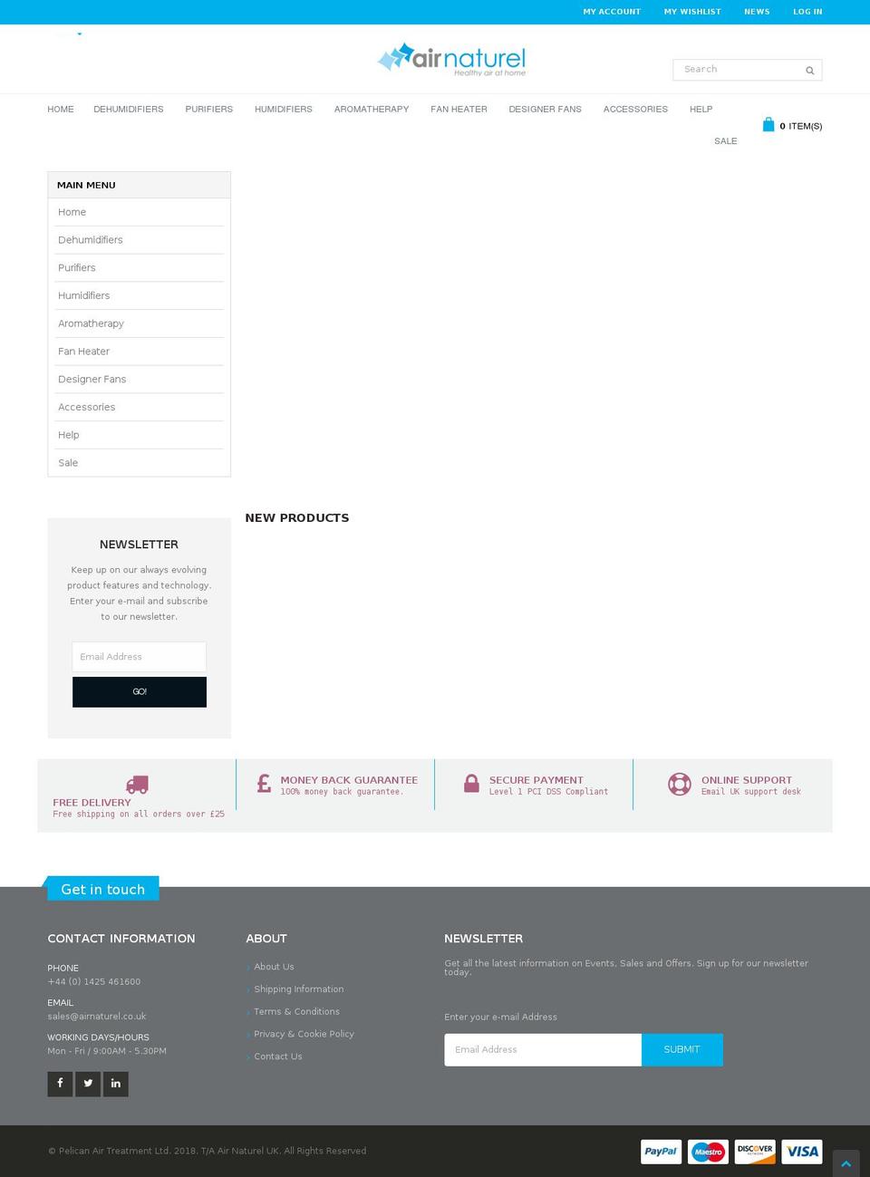 airnaturel.es shopify website screenshot