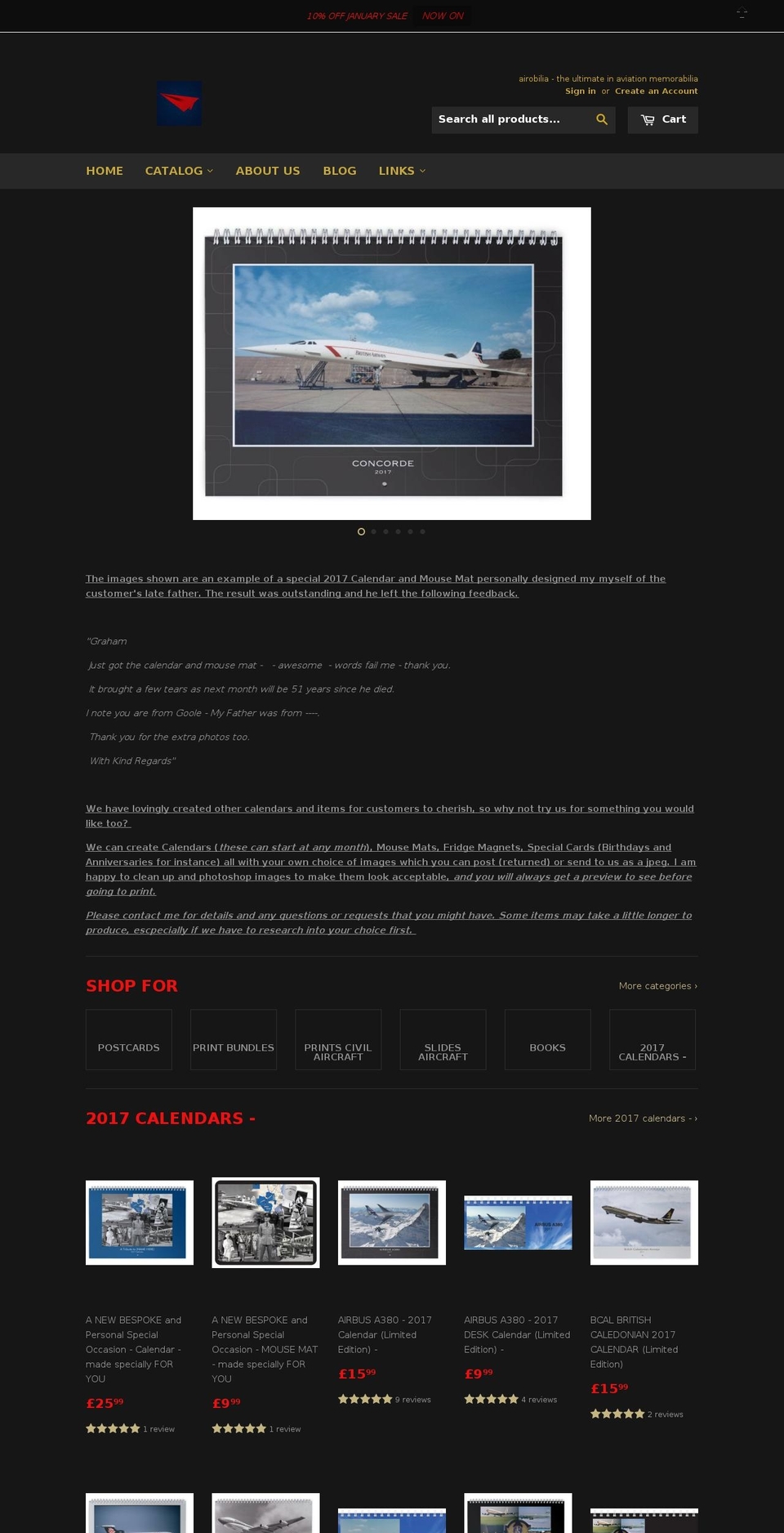 airobilia.com shopify website screenshot