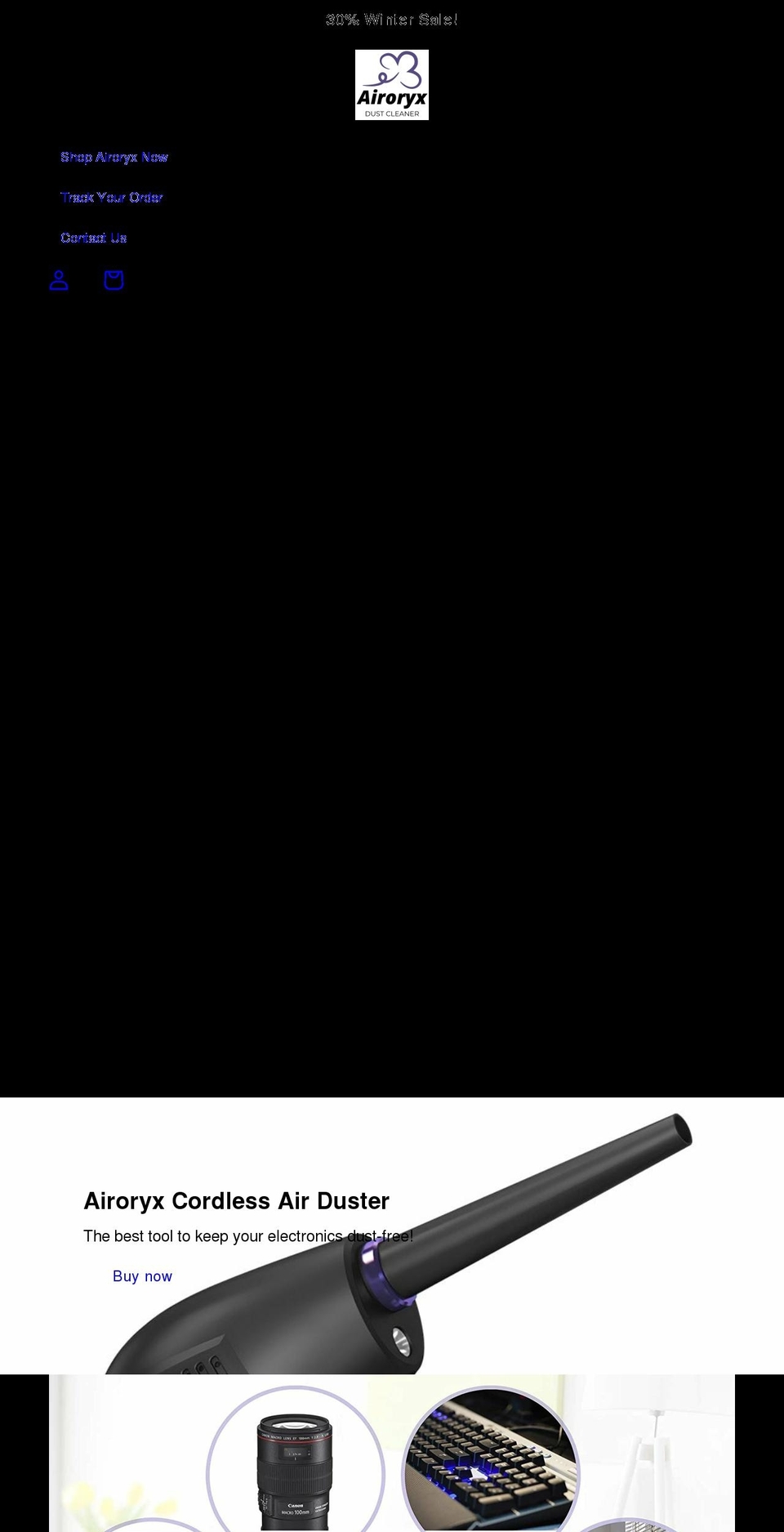 airoryx.com shopify website screenshot