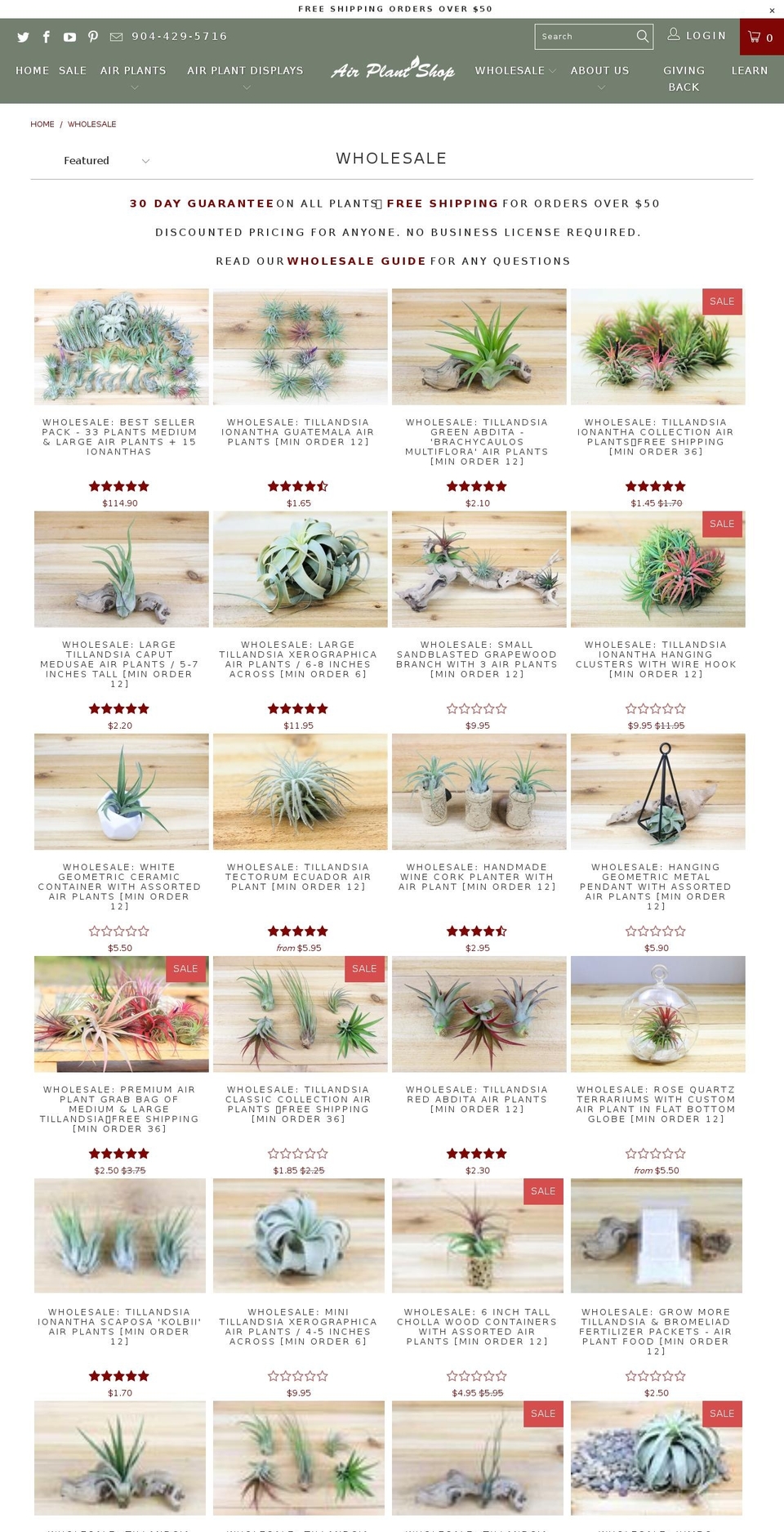 airplantswholesale.com — Shopify storefront screenshot