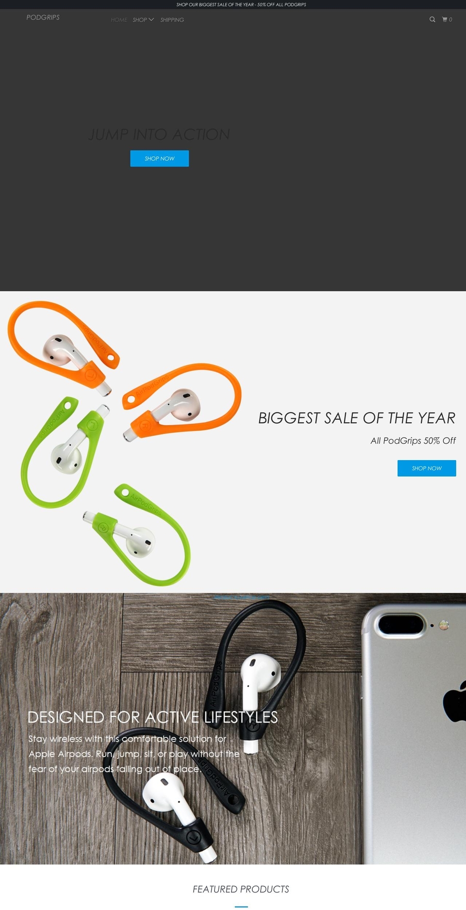 airpodgrips.com — Shopify storefront screenshot