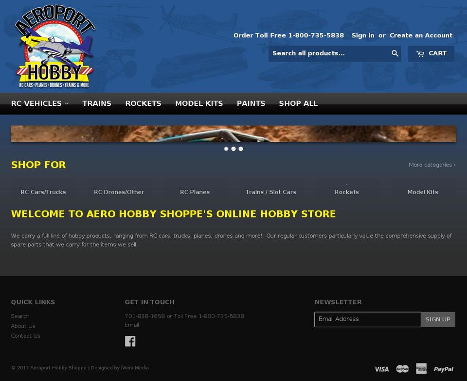 airporthobby.com shopify website screenshot