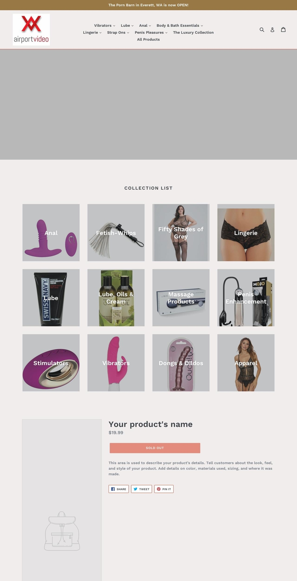 airportvideoone.com — Shopify storefront screenshot