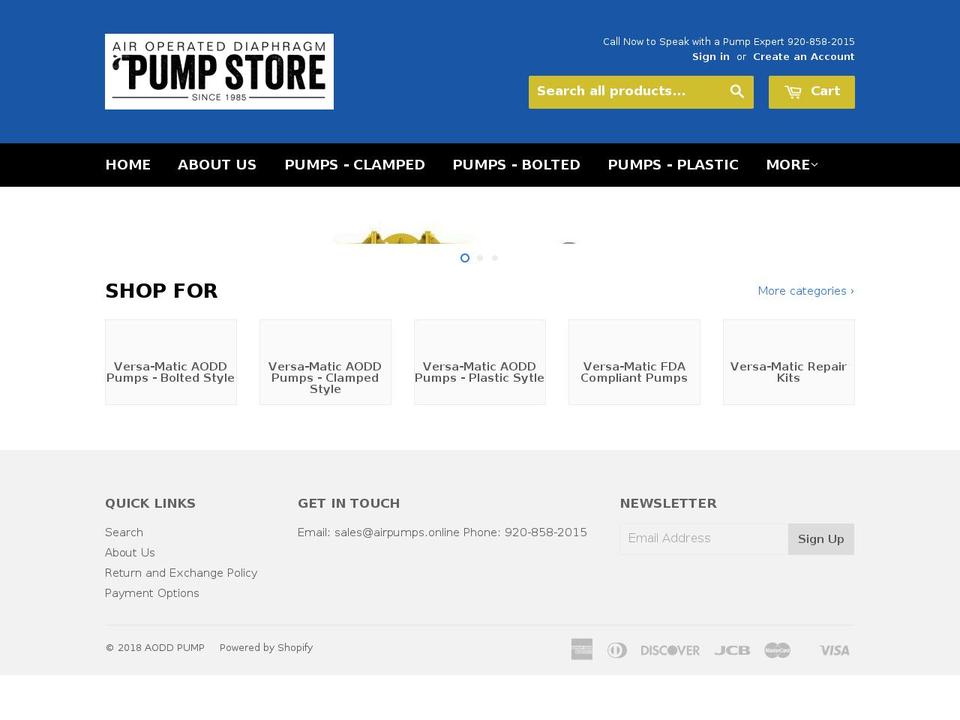 airpumps.online shopify website screenshot