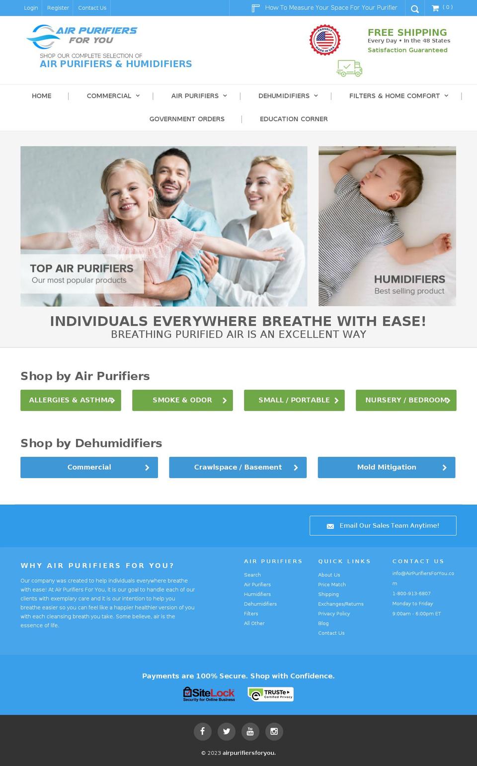 Webinopoly Development Shopify theme site example airpurifiersforyou.com